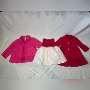 Blueberi Boulevard Embelished Set 2T & Pink Quilted Puffer Jacket Girls 3T